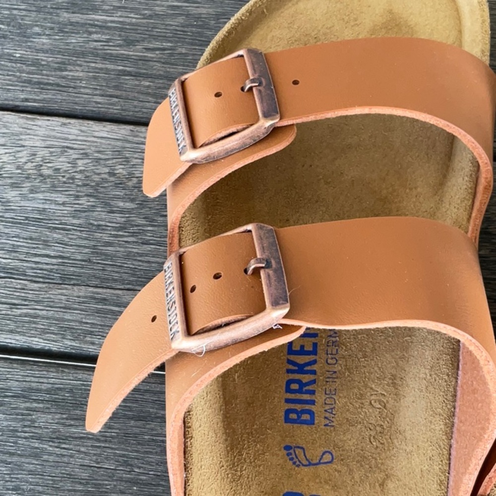 Birkenstock Arizona Light Brown Double Strap Sandals 40 with soft footbed - Picture 6 of 6